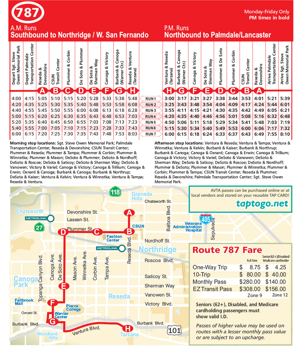 Route 787 Map and Schedule