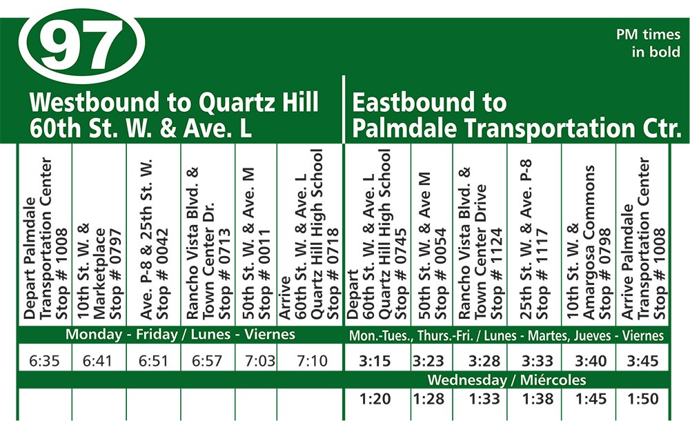 Bus Schedule metrolink