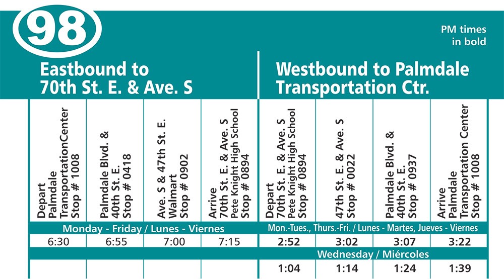 Bus Schedule metrolink