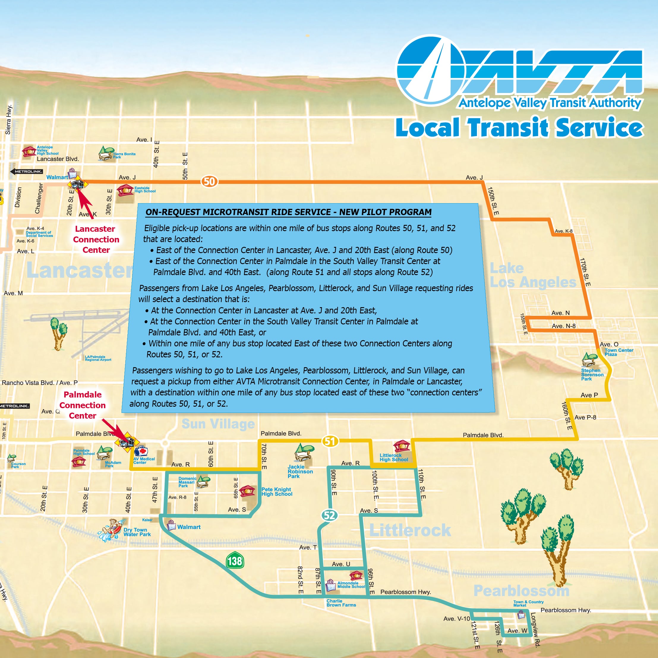 Map of On-Request Microtransit Ride Service