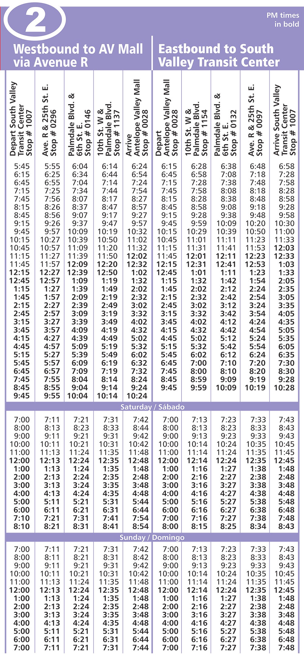 Bus Schedule metrolink