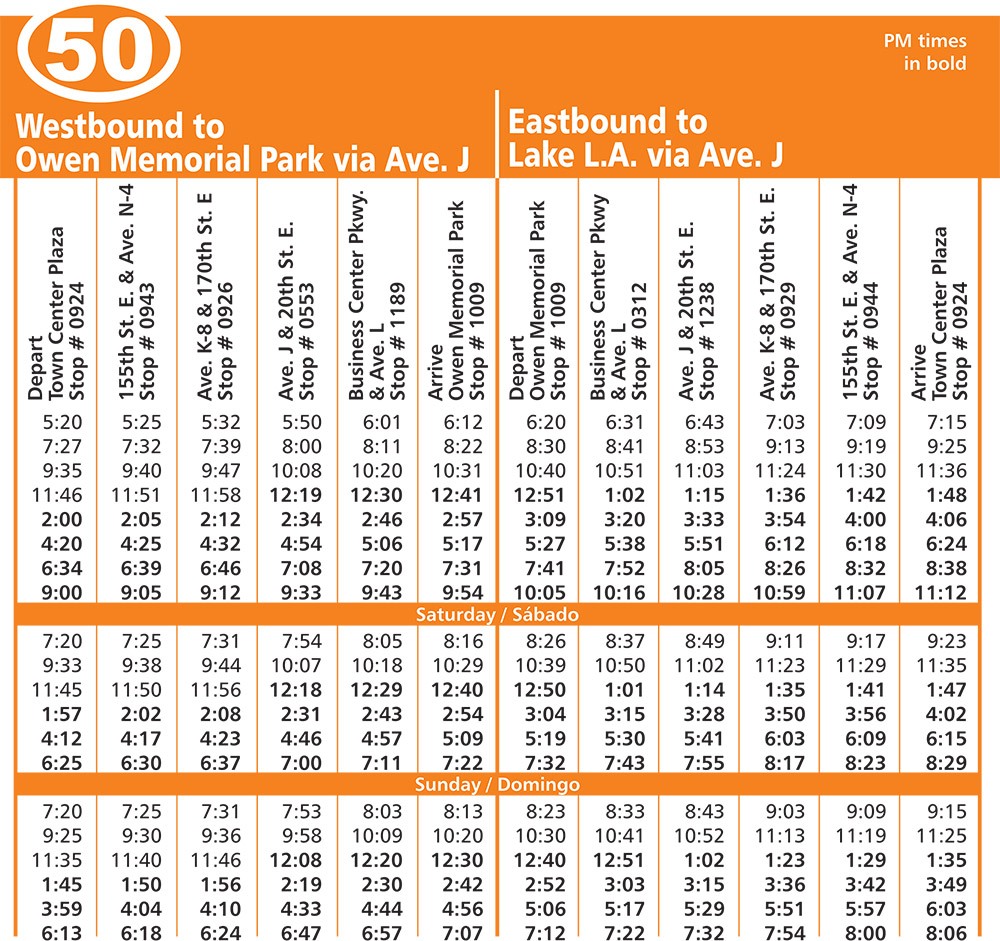 Bus Schedule metrolink