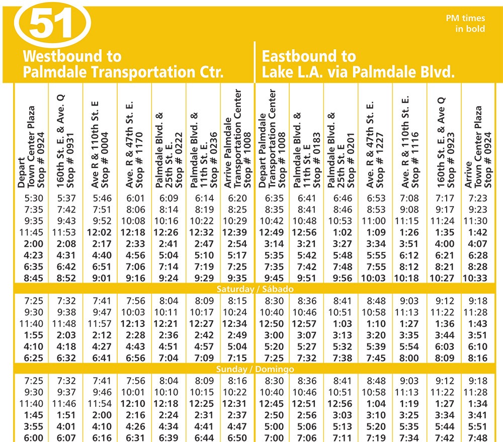 Bus Schedule metrolink