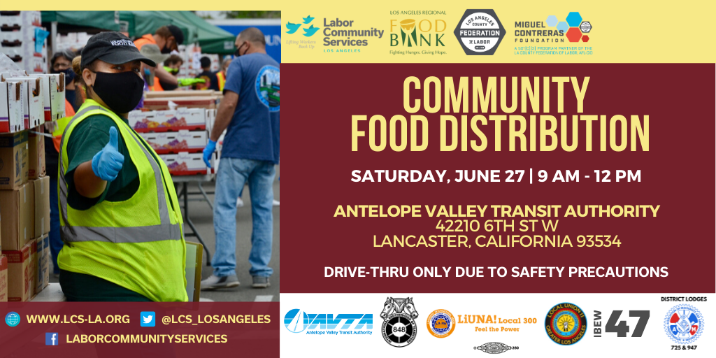 Community Food Distribution Graphic - Saturday June 27, 2020