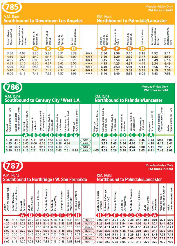 785, 786, 787 Routes Schedule Updates Graphic