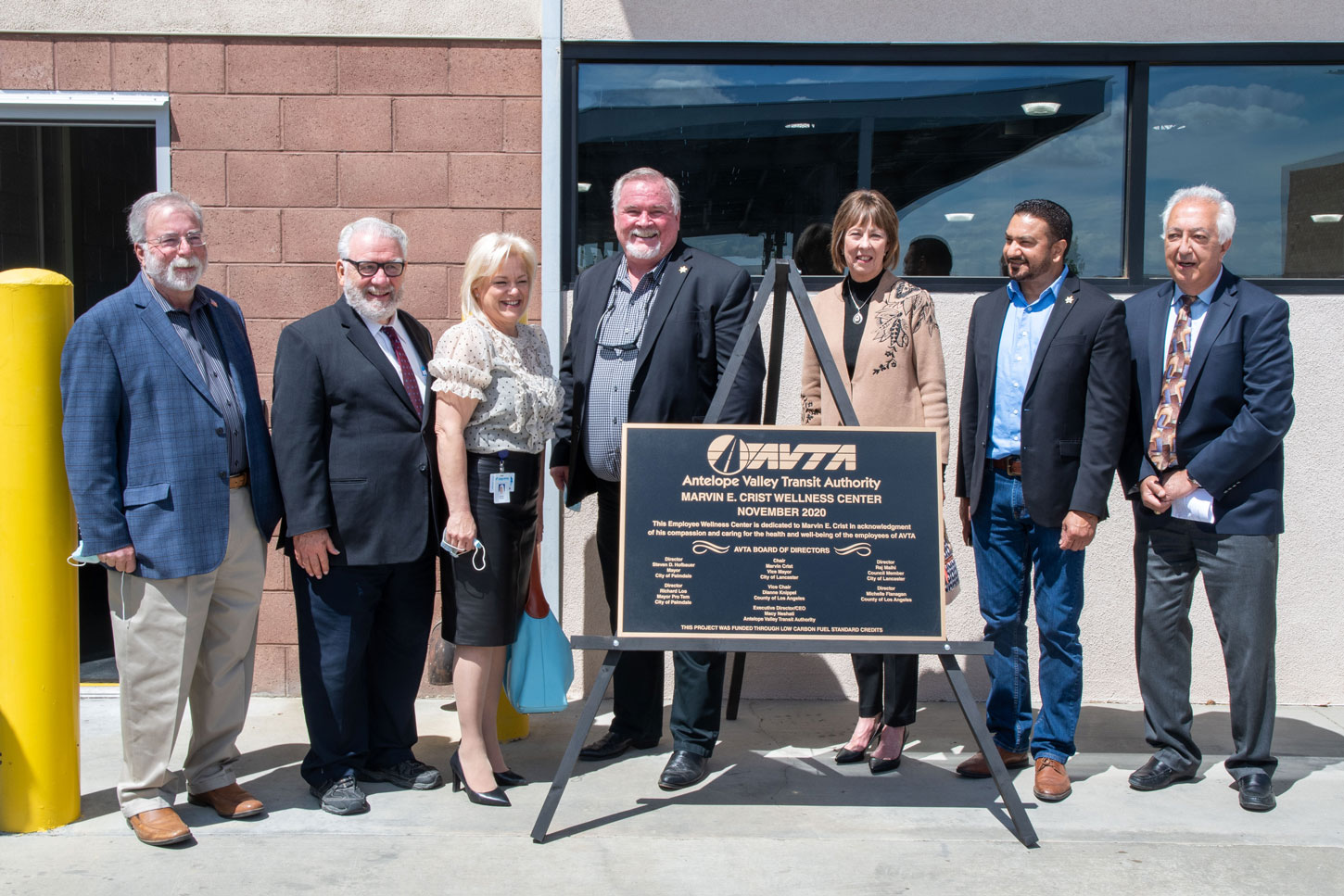 AVTA Board Members standing in front of the Marvin E Crist Wellness Center