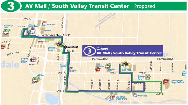Route 3 - Proposed Service Changes 