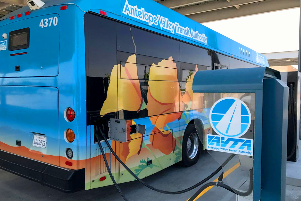 An AVTA Electric Bus charging