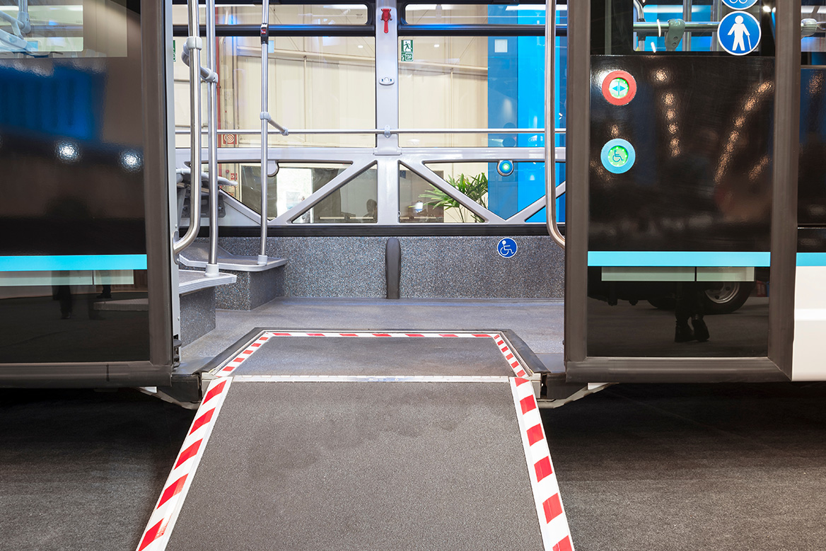 Photo of the wheel chair ramp extended.